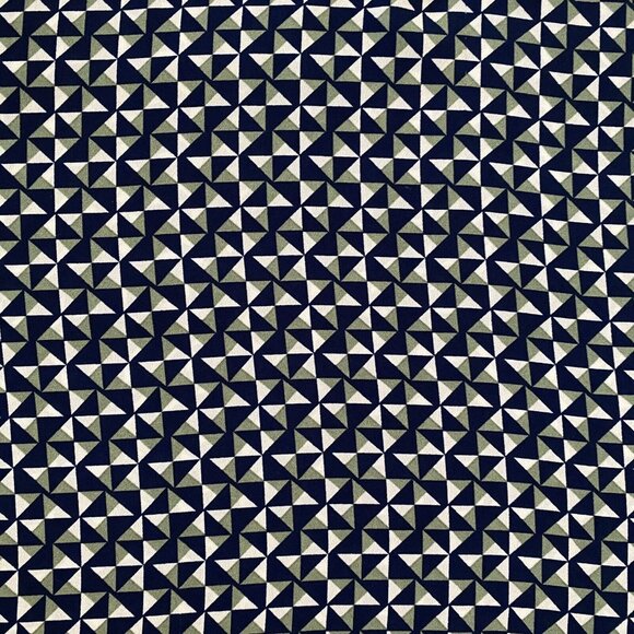 Lily White Women’s Blouse Size Medium Lightweight Shirt Sleeve Geometric Navy - Picture 2 of 7